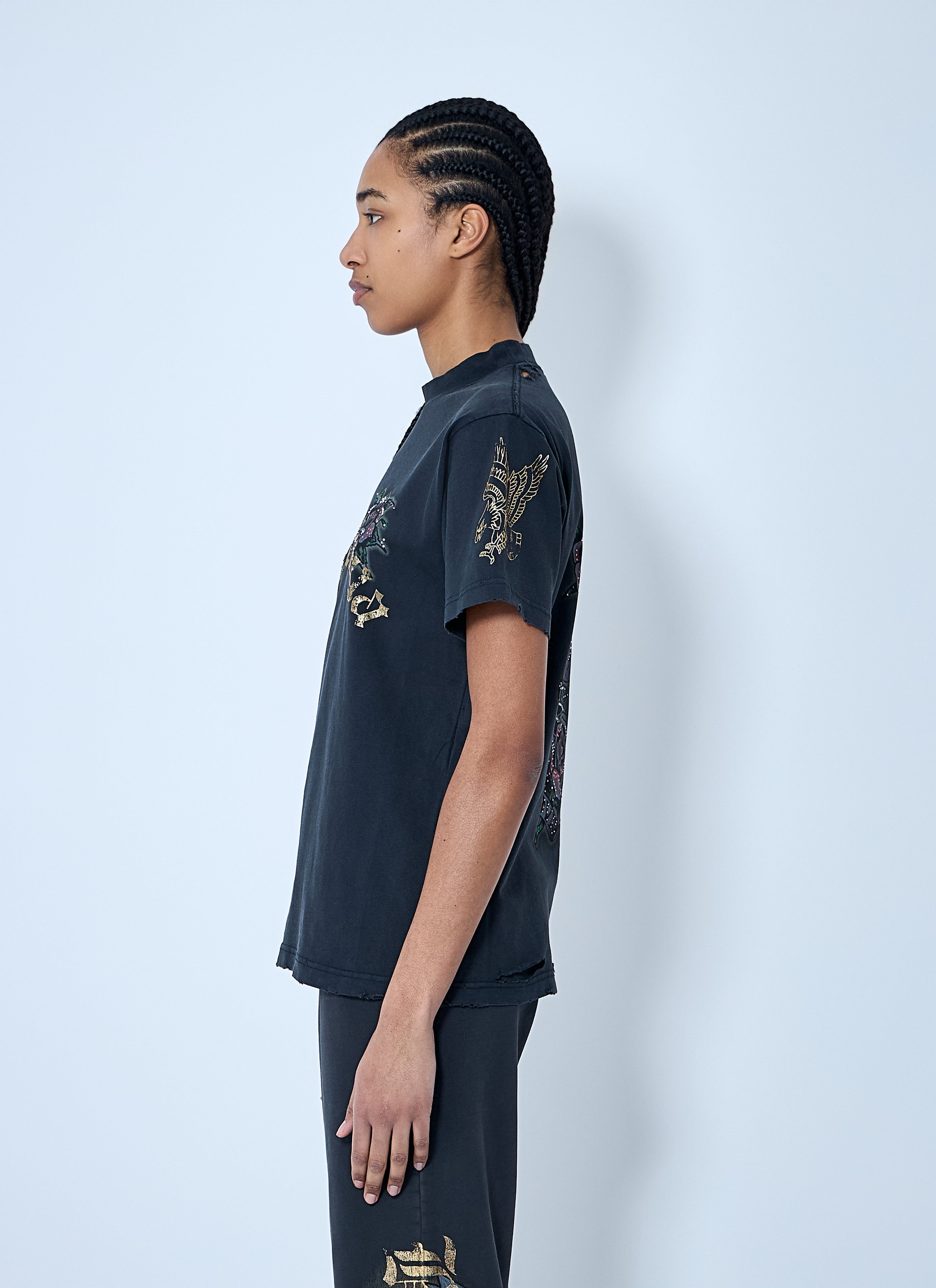 Balenciaga Women Tacky Tattoo Logo Motif T-Shirt