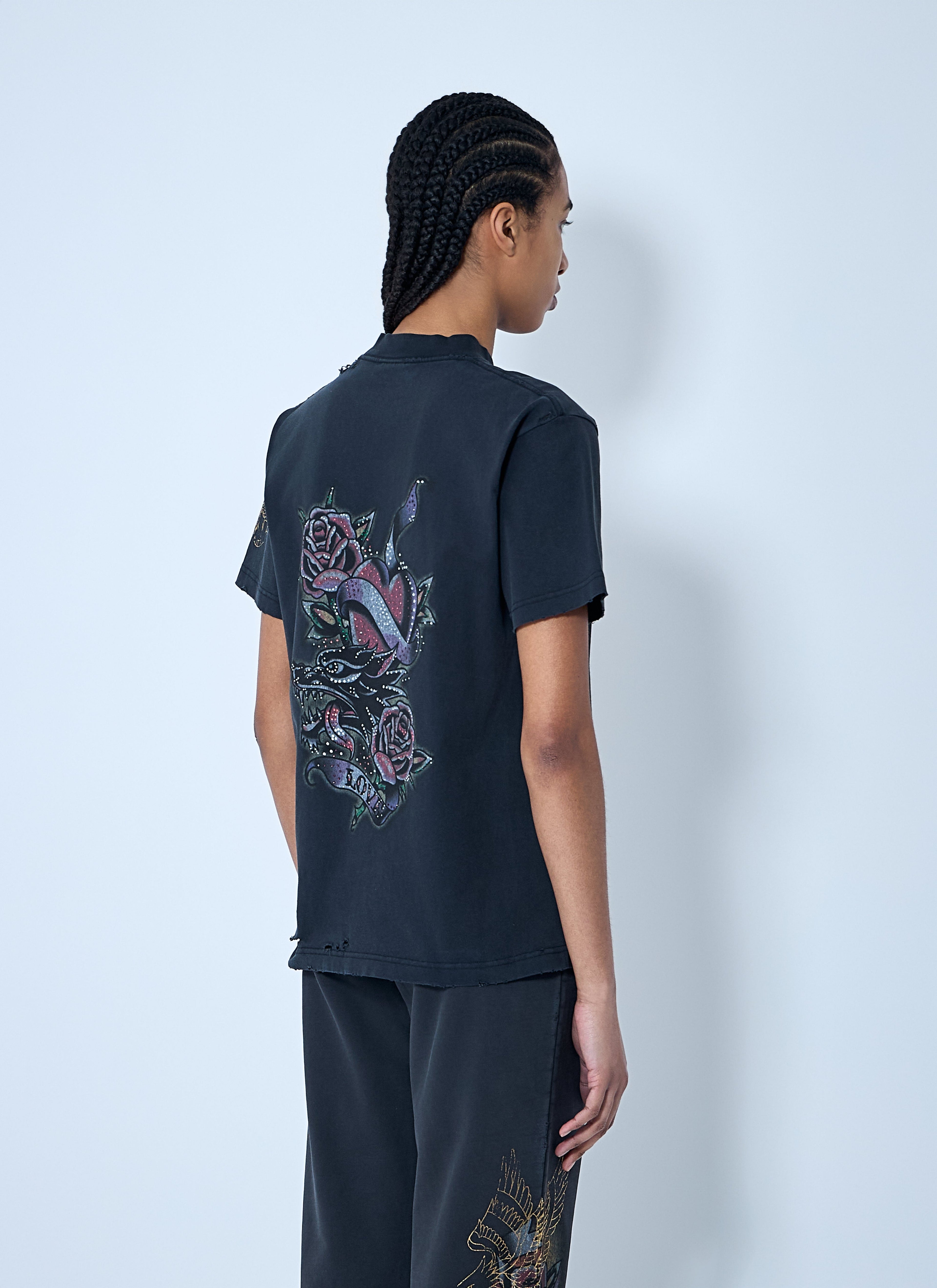 Balenciaga Women Tacky Tattoo Logo Motif T-Shirt