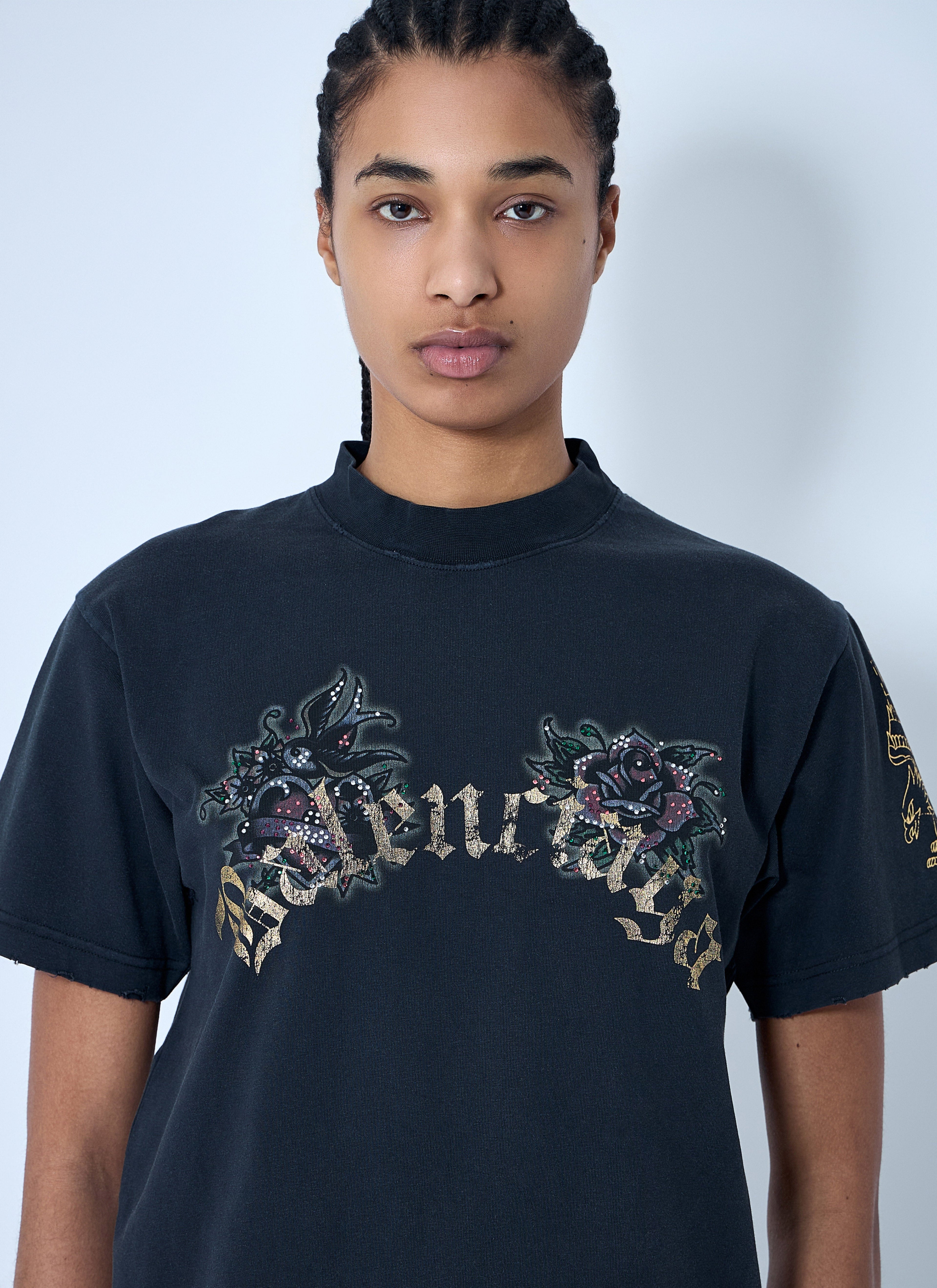 Balenciaga Women Tacky Tattoo Logo Motif T-Shirt