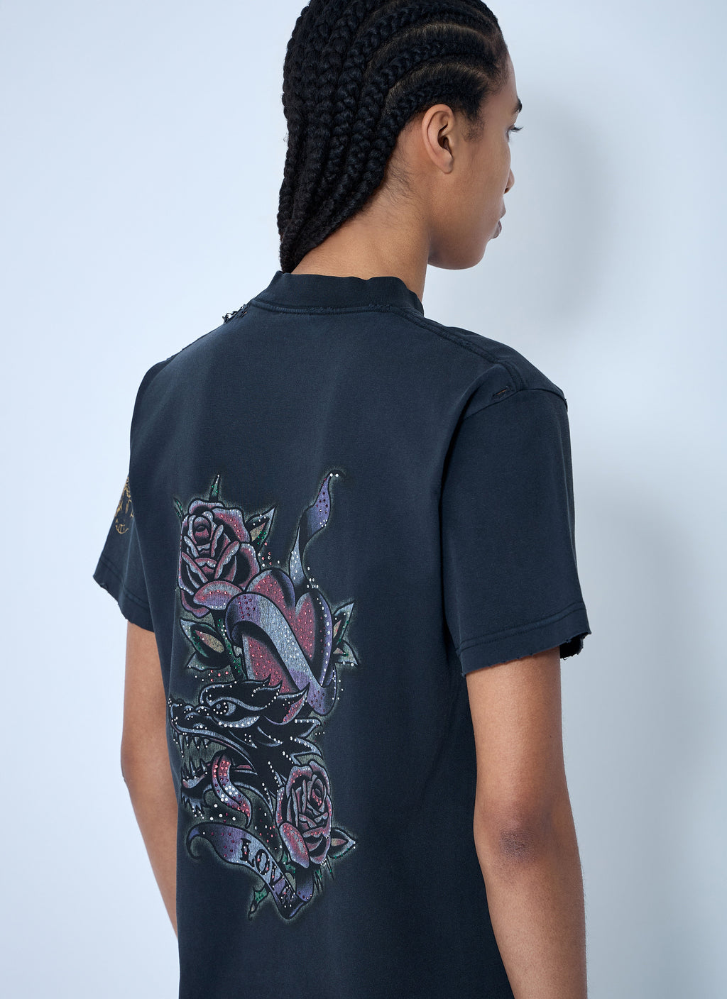 Balenciaga Women Tacky Tattoo Logo Motif T-Shirt