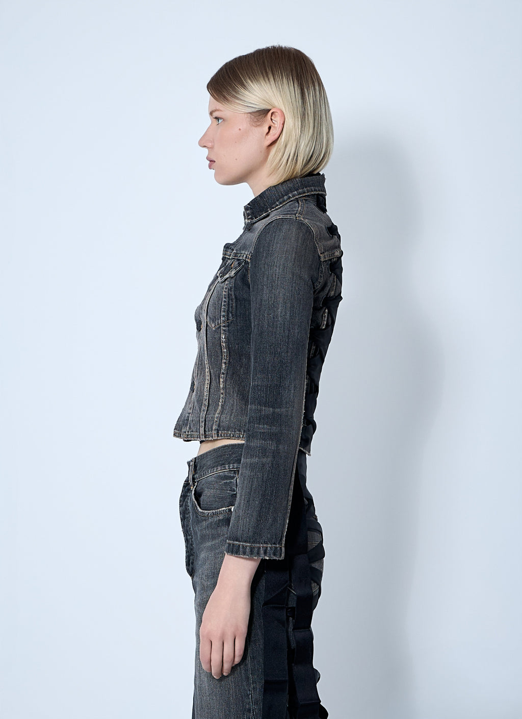 Balenciaga Women Lace-Up Denim Jacket