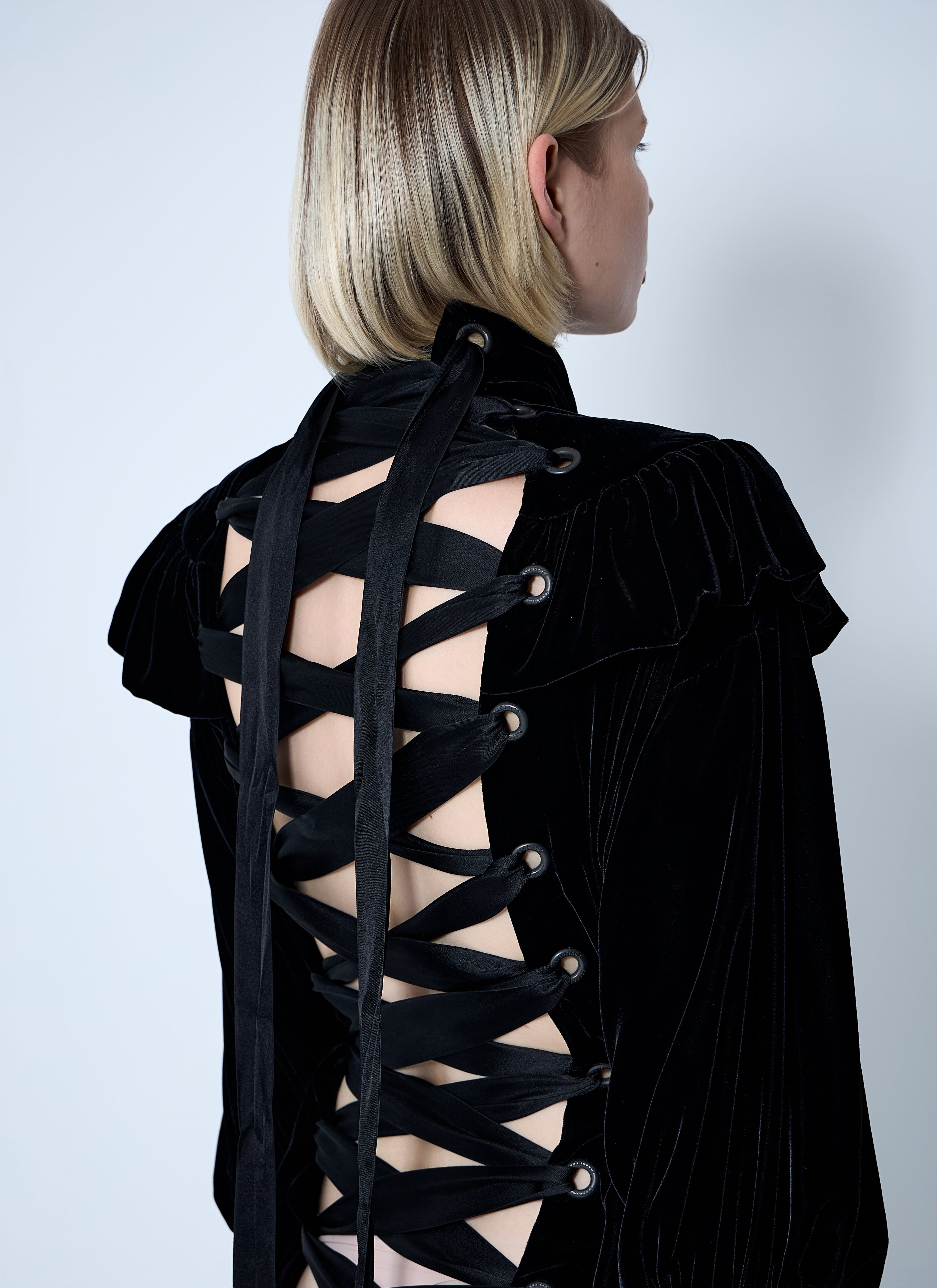 Balenciaga Women Lace-Up Dress