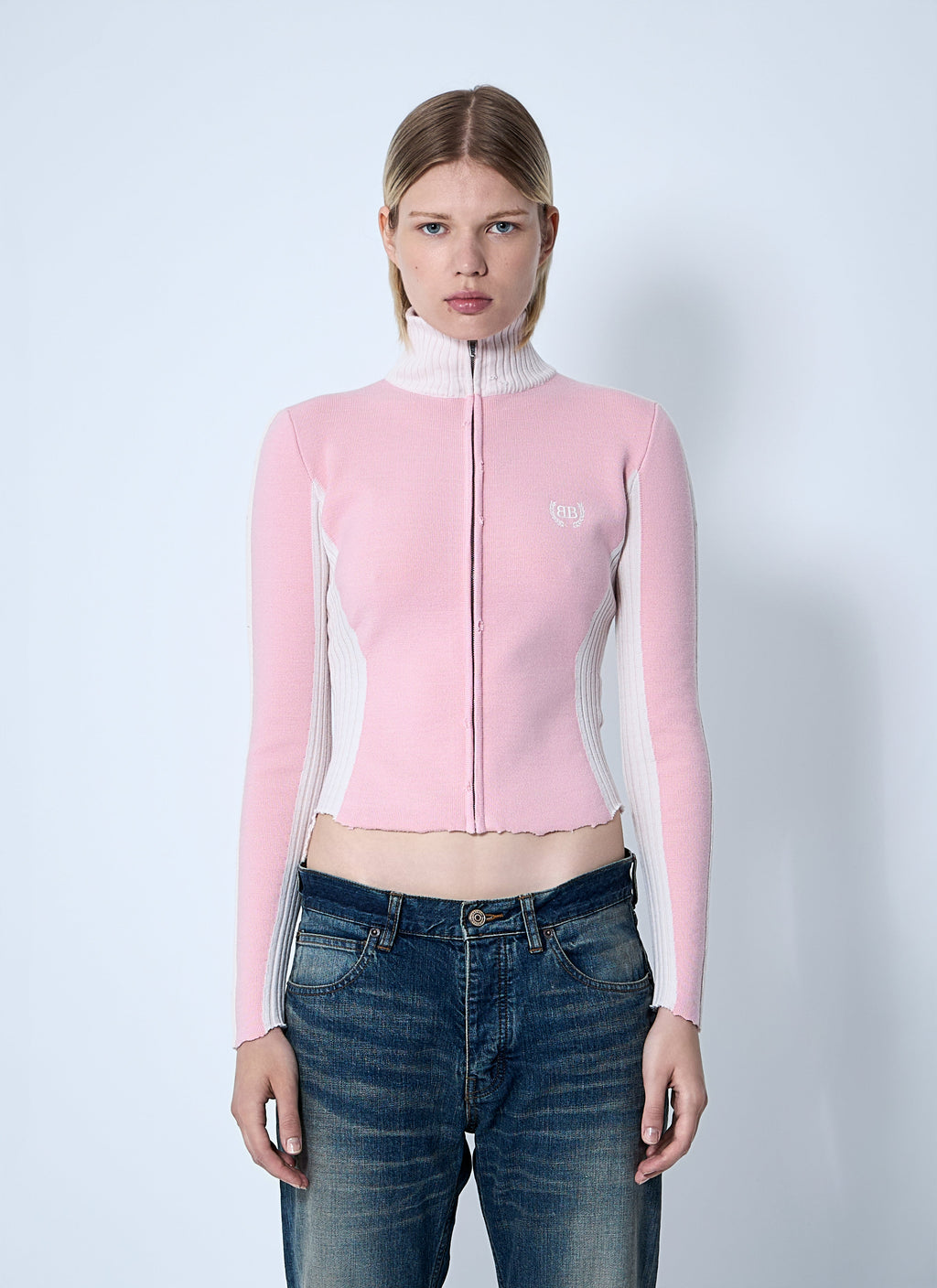 Balenciaga Women Zip-Up Human Being Hooded Sweatshirt