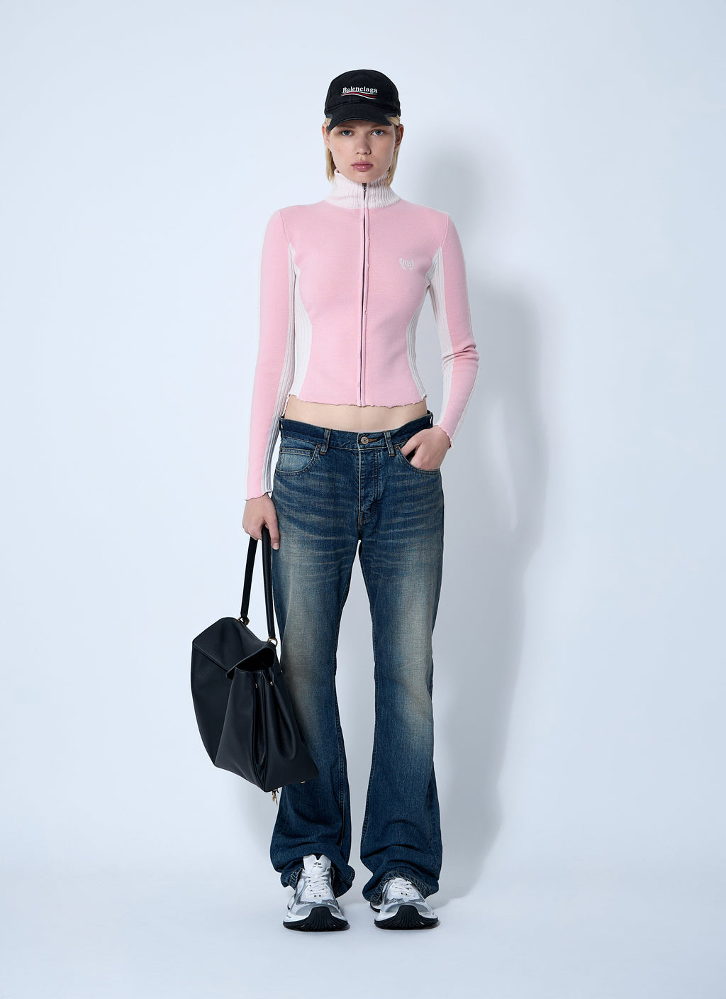 Balenciaga Women Zip-Up Human Being Hooded Sweatshirt