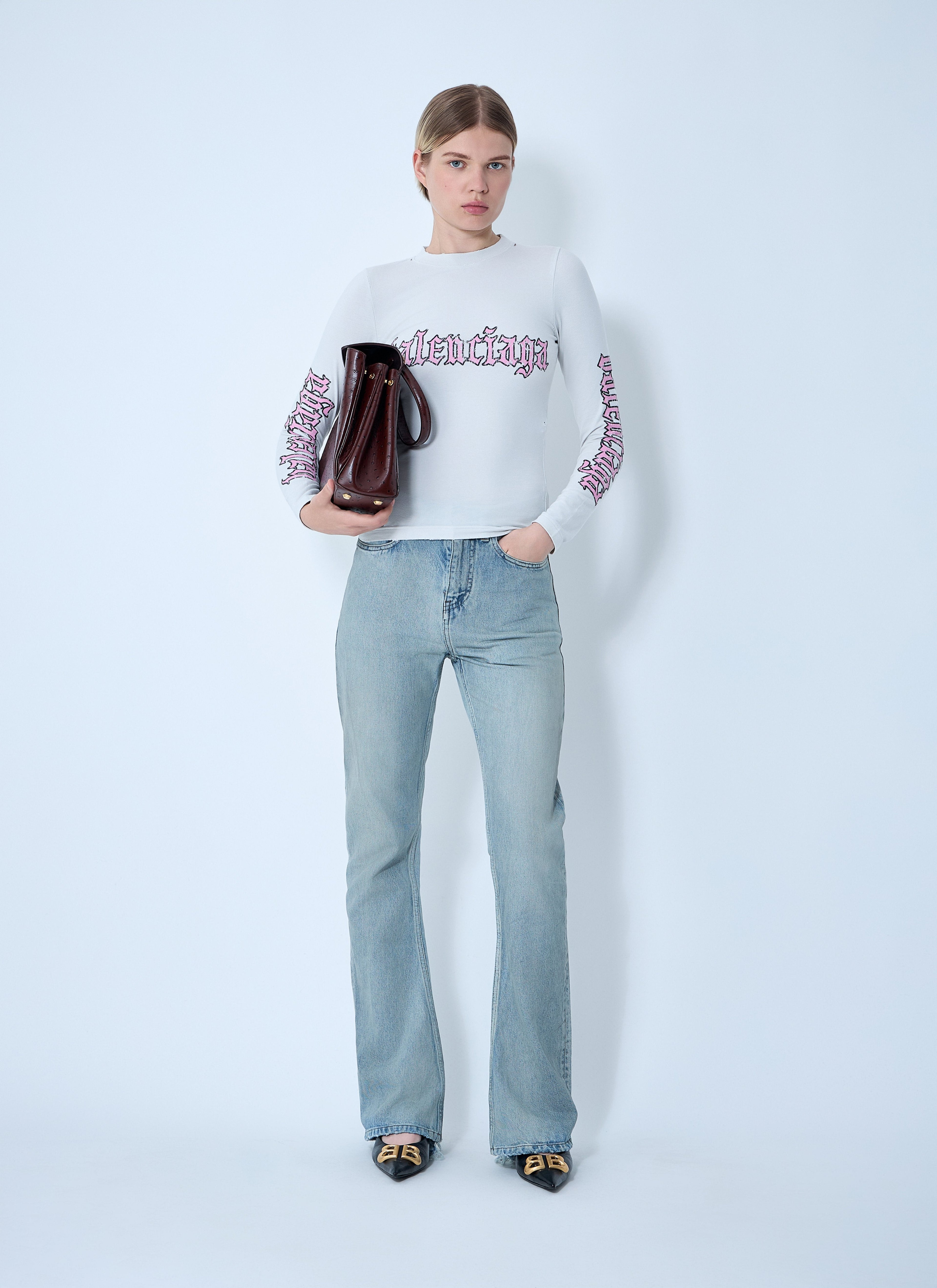 Balenciaga Women Logo Motif T-Shirt