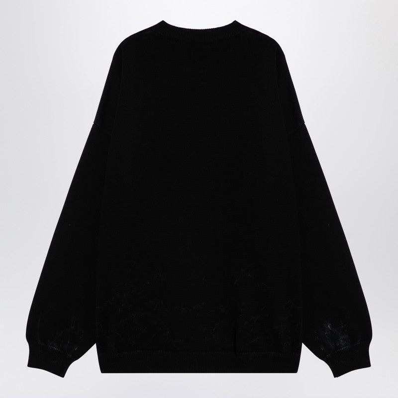 Balenciaga Black Cotton Blend Jumper With Print Men - EZE Fashion®