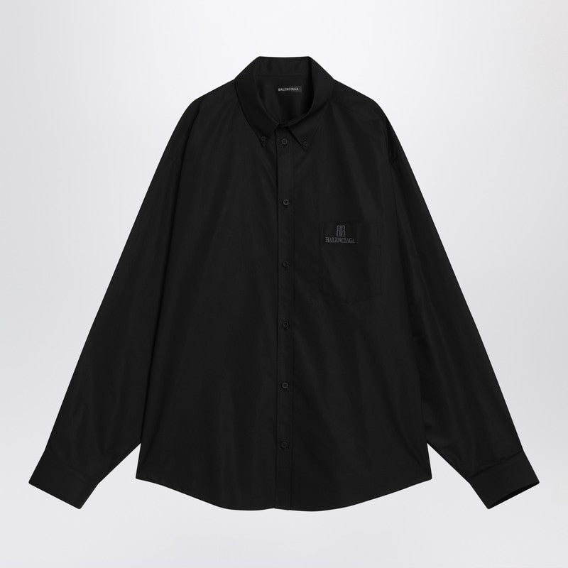 Balenciaga Black Cotton Shirt With Logo Men - EZE Fashion®