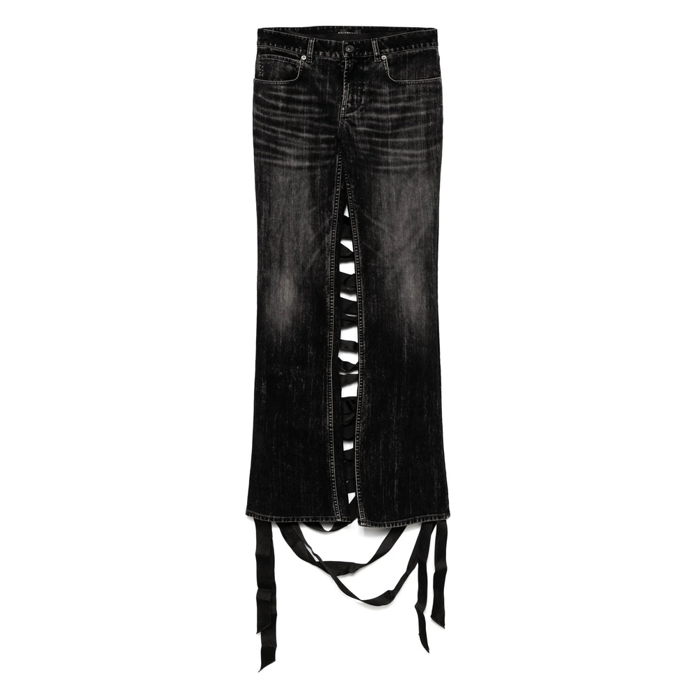 Balenciaga Black Denim - Straight - Leg Jeans Women - EZE Fashion®