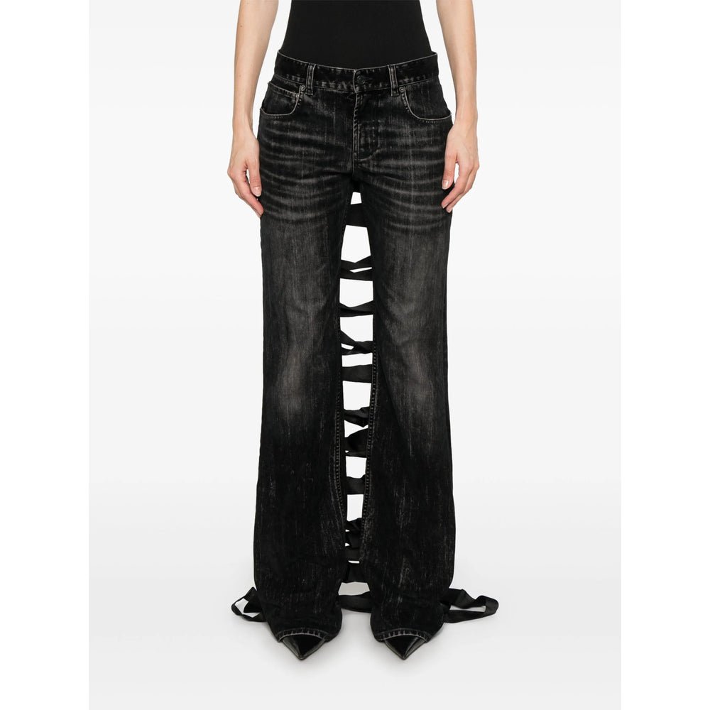 Balenciaga Black Denim - Straight - Leg Jeans Women - EZE Fashion®