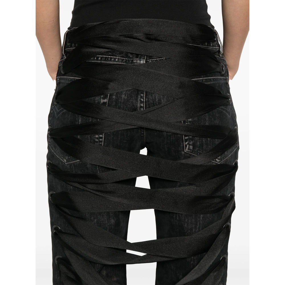 Balenciaga Black Denim - Straight - Leg Jeans Women - EZE Fashion®