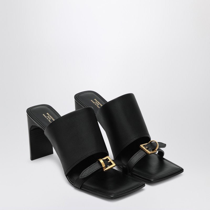 Balenciaga Black Leather Bel Air Sandals Women - EZE Fashion®