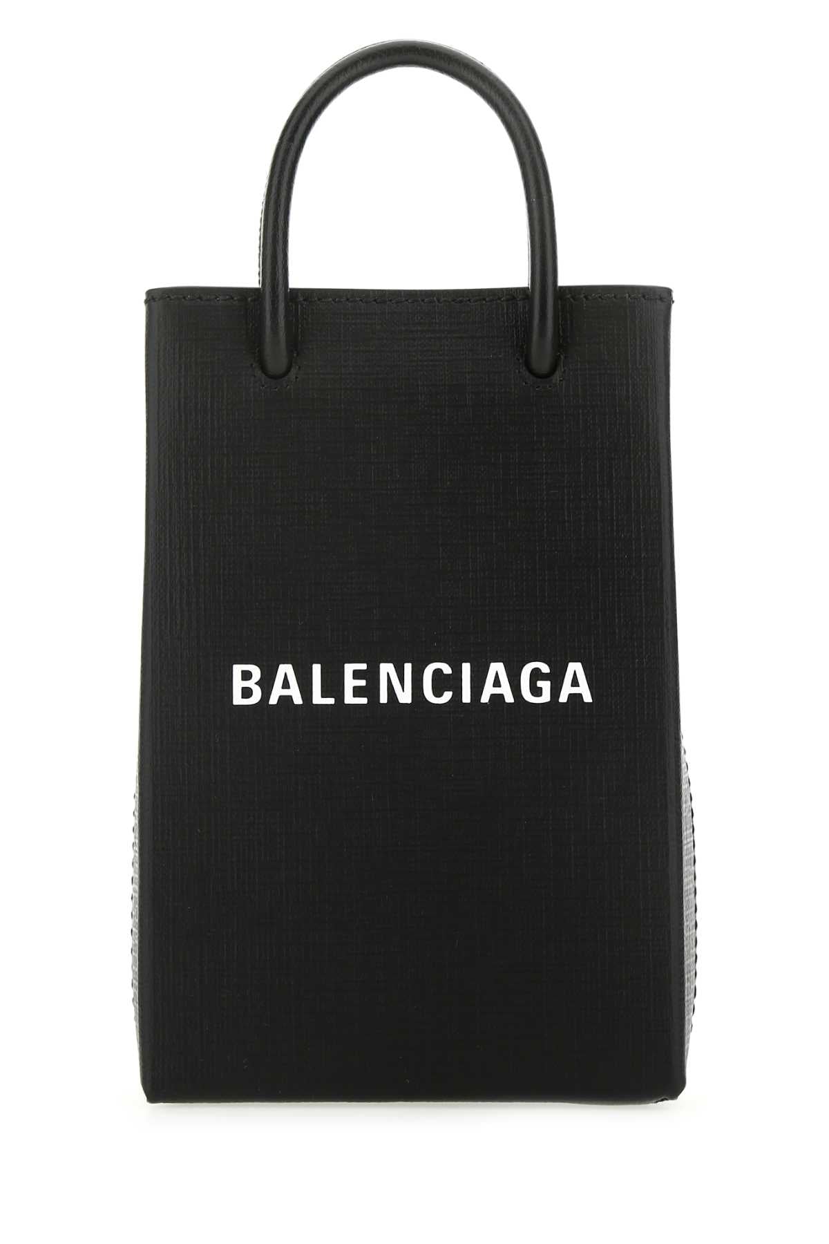 Balenciaga Women Black Leather Phone Case - EZE Fashion®