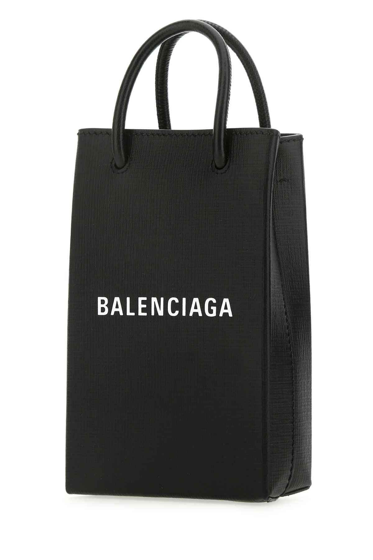 Balenciaga Women Black Leather Phone Case - EZE Fashion®