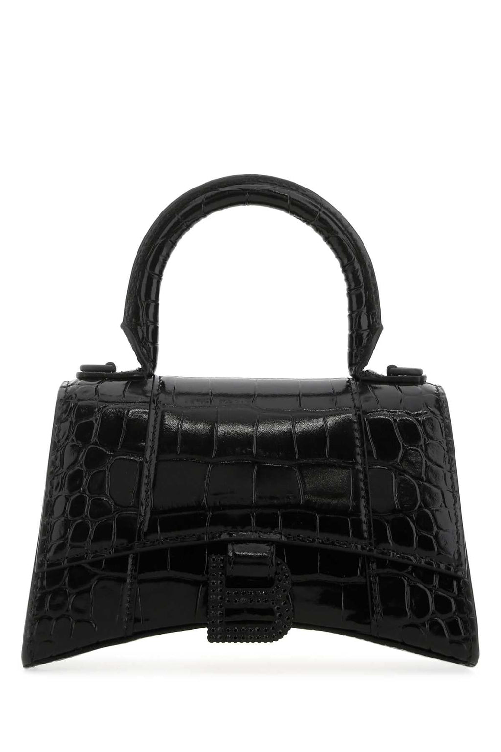 Balenciaga Women Black Leather Xs Hourglass Handbag - EZE Fashion®