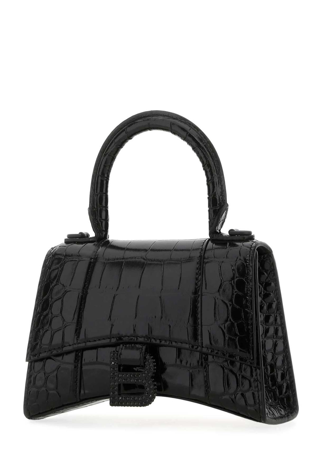 Balenciaga Women Black Leather Xs Hourglass Handbag - EZE Fashion®
