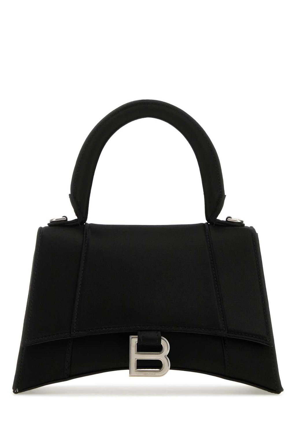 Balenciaga Women Black Satin Small Hourglass Handbag - EZE Fashion®