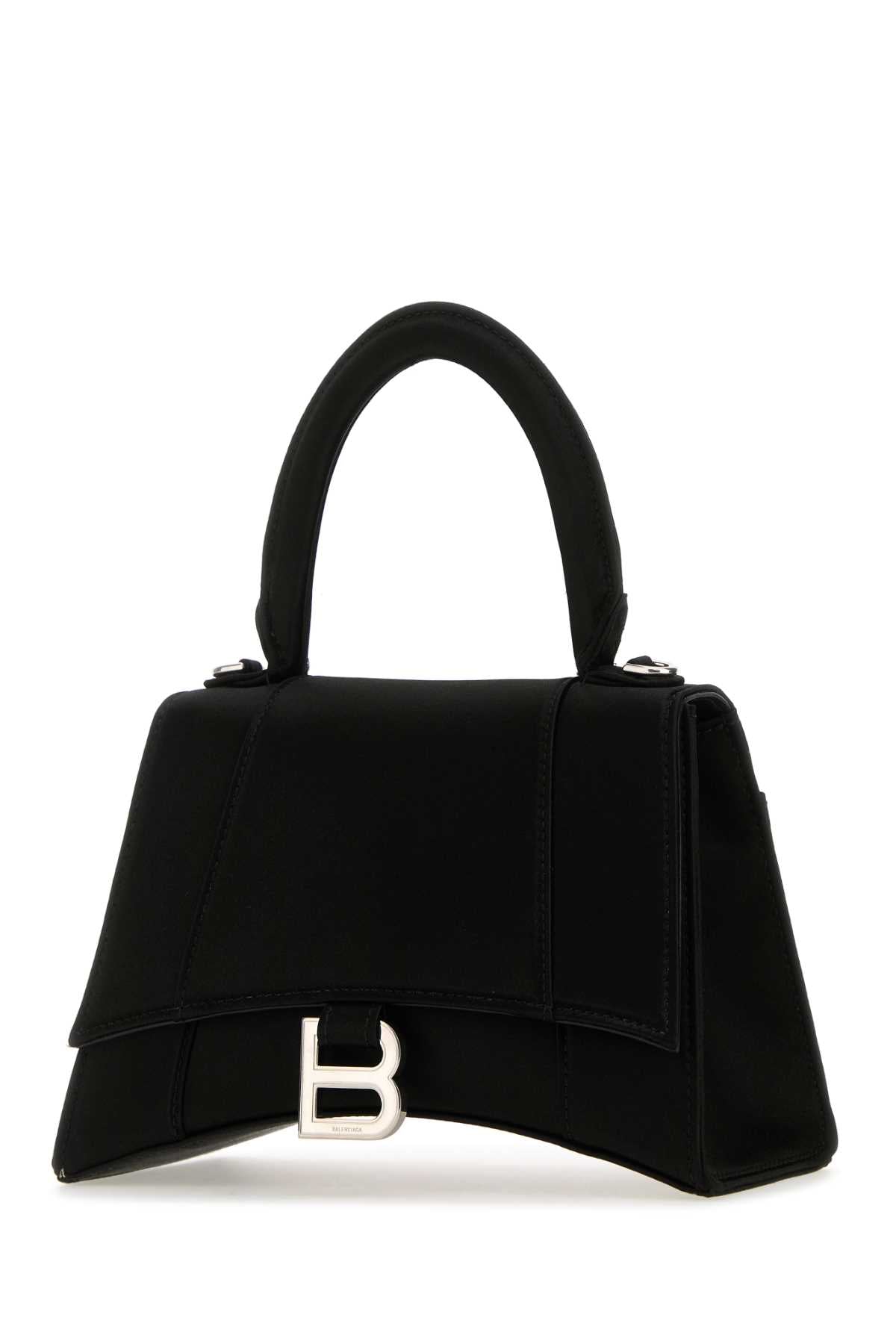 Balenciaga Women Black Satin Small Hourglass Handbag - EZE Fashion®