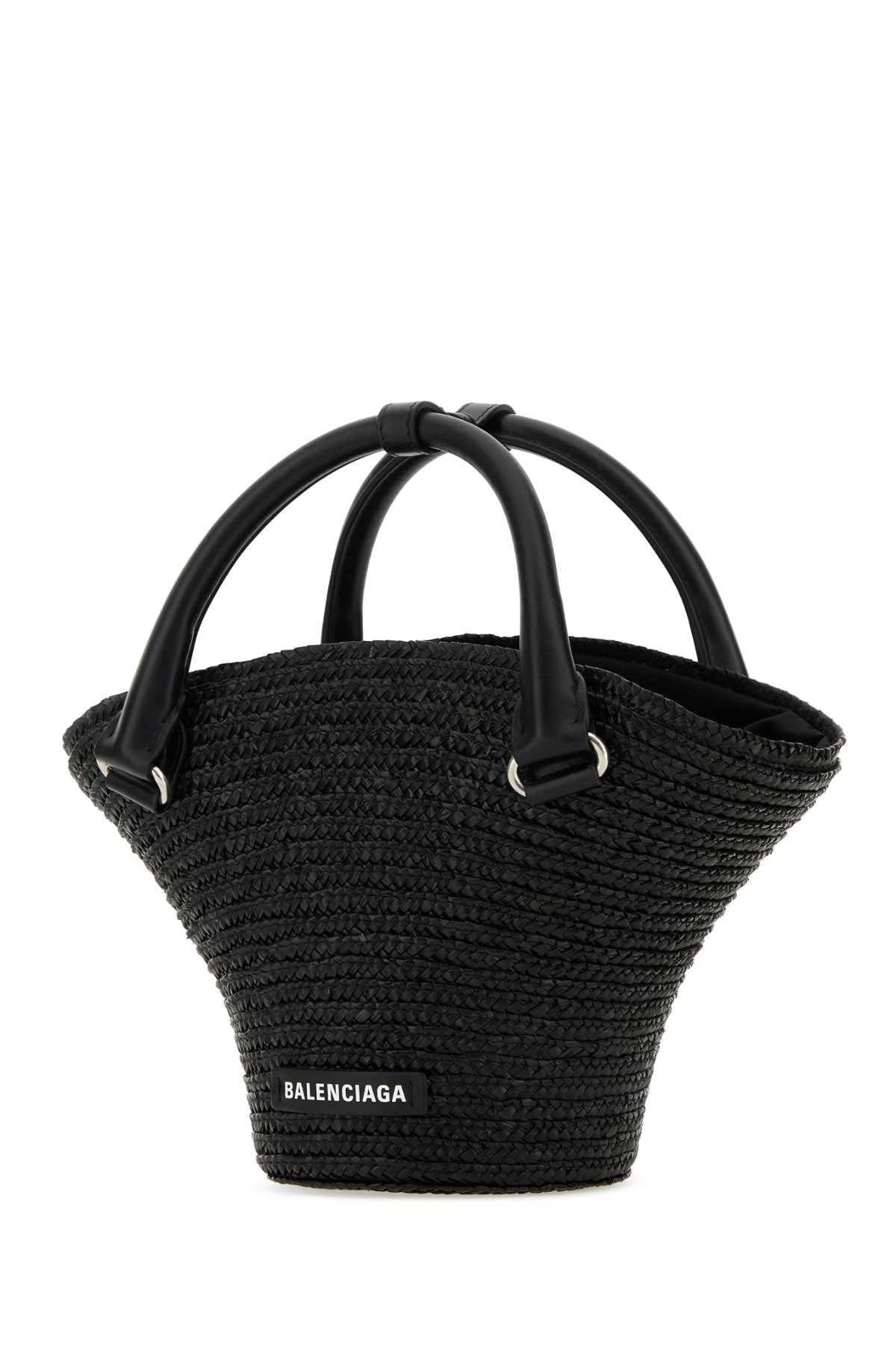 Balenciaga Women Black Straw Mini Beach Handbag - EZE Fashion®