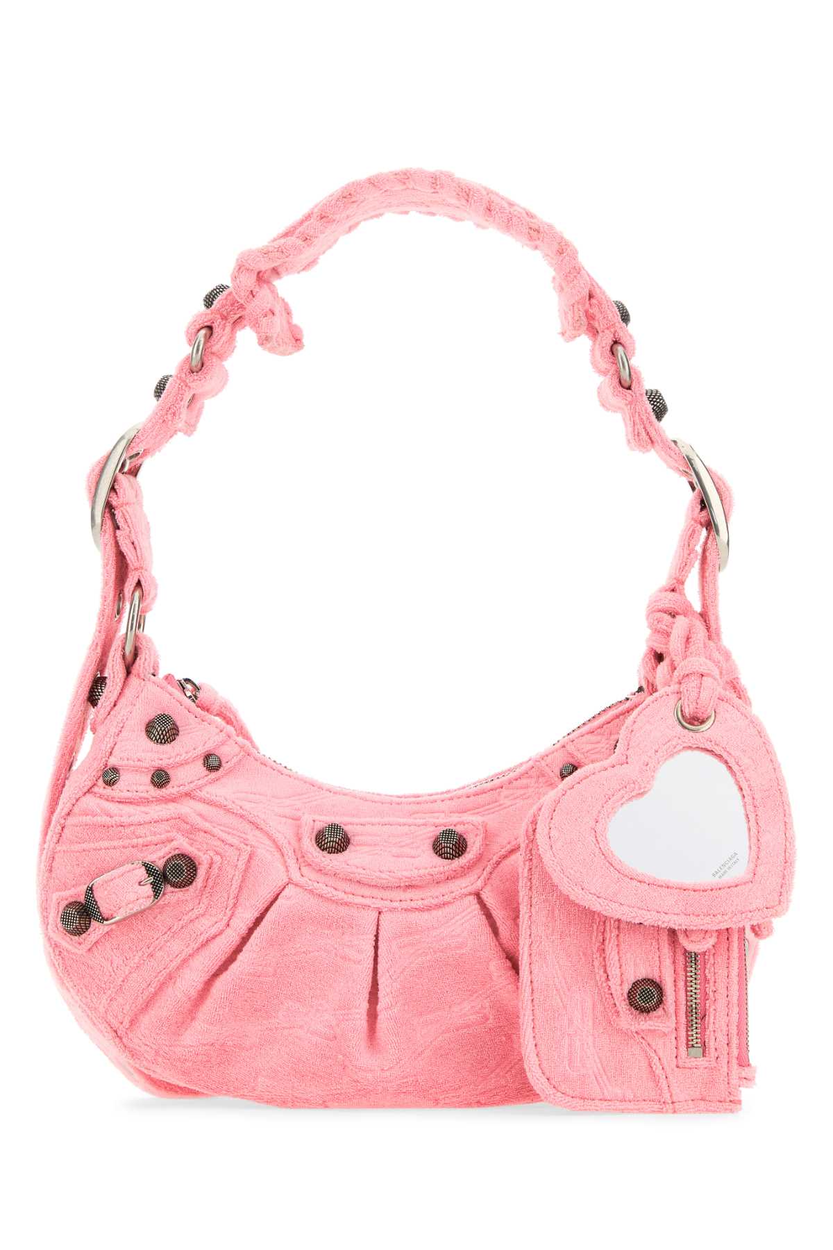 Balenciaga Women Pink Terry Fabric Le Cagole Xs Shoulder Bag - EZE Fashion®