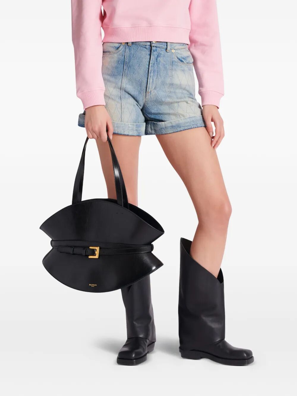 Balmain Women "Shuffle" Medium Calfskin Bag - EZE Fashion®