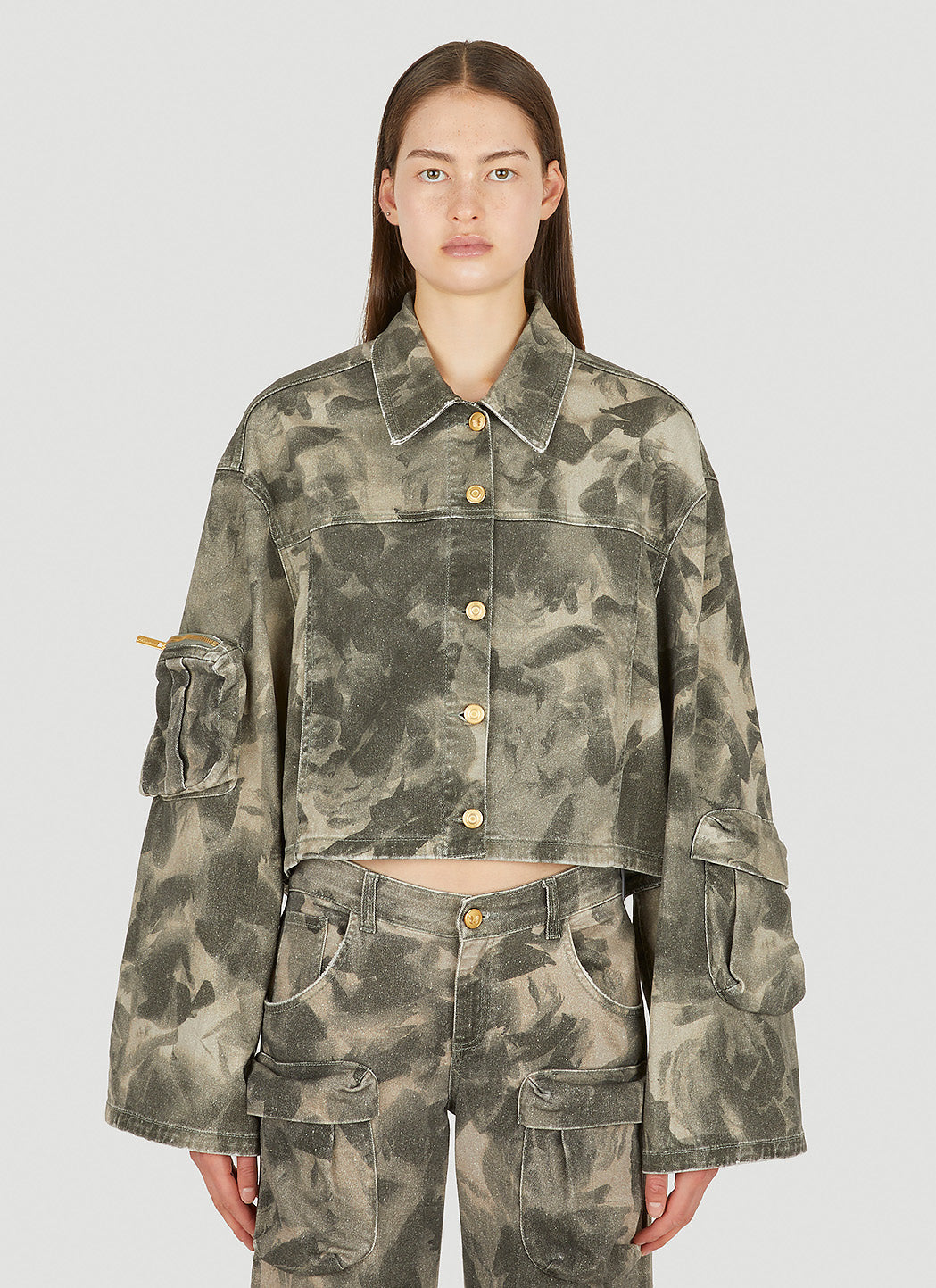 Blumarine Women Camouflage Cargo Jacket