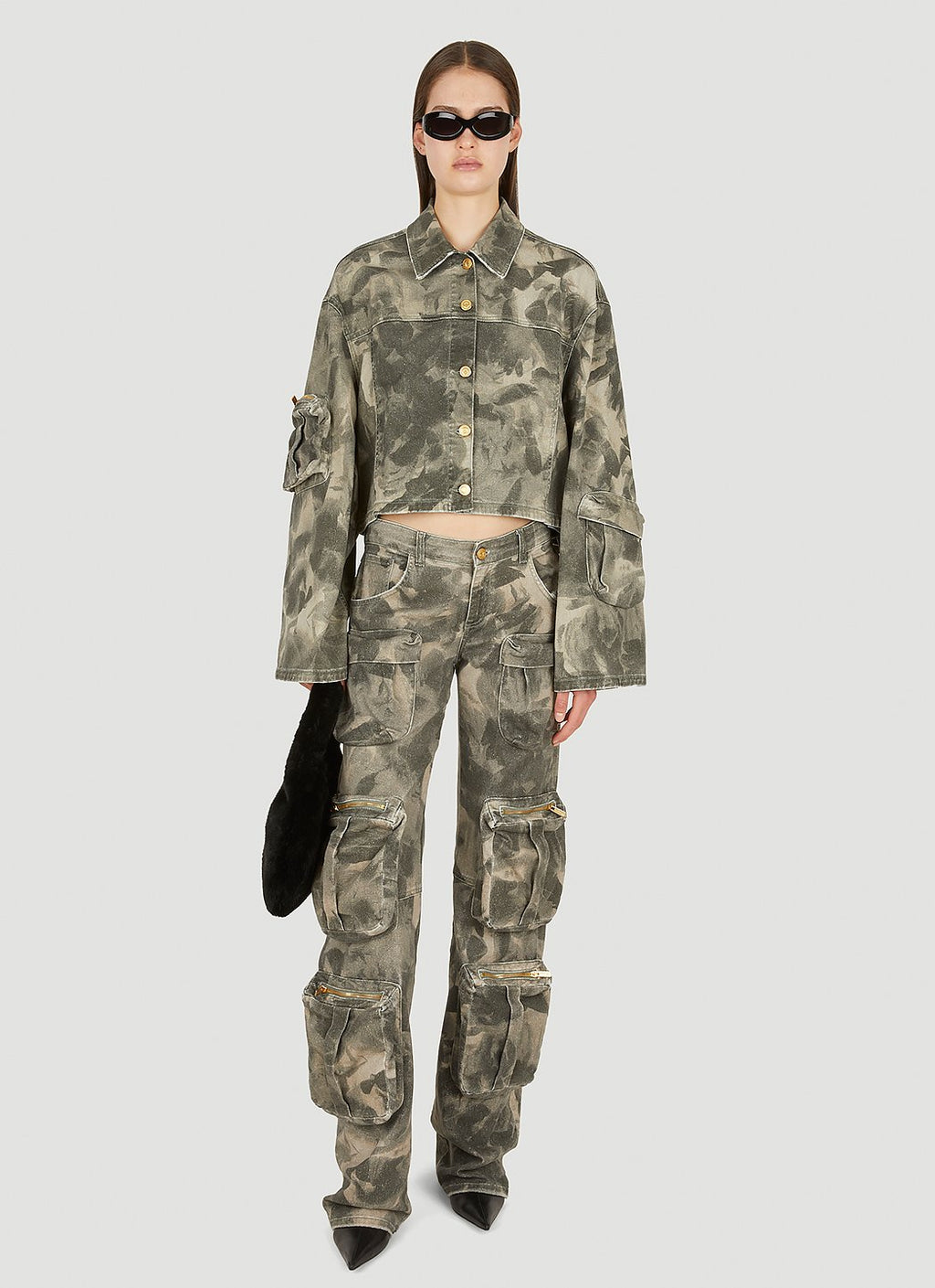 Blumarine Women Camouflage Cargo Jacket