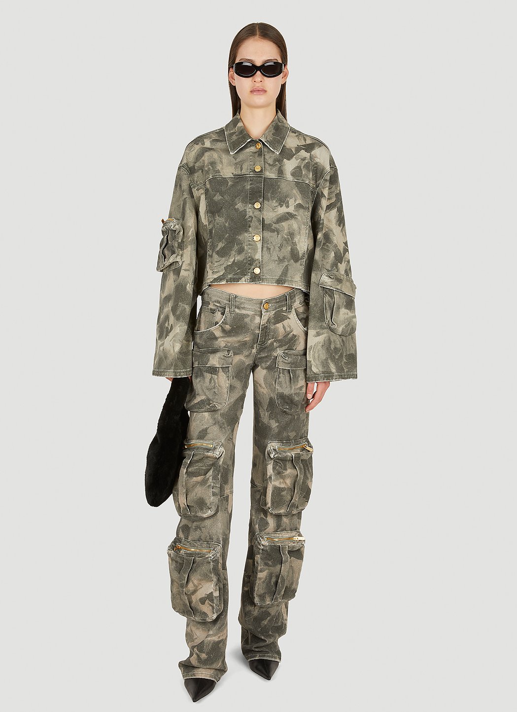 Blumarine Women Camouflage Cargo Jacket