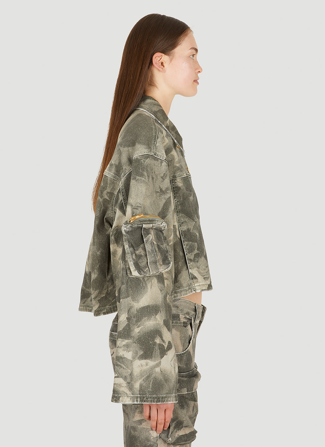 Blumarine Women Camouflage Cargo Jacket