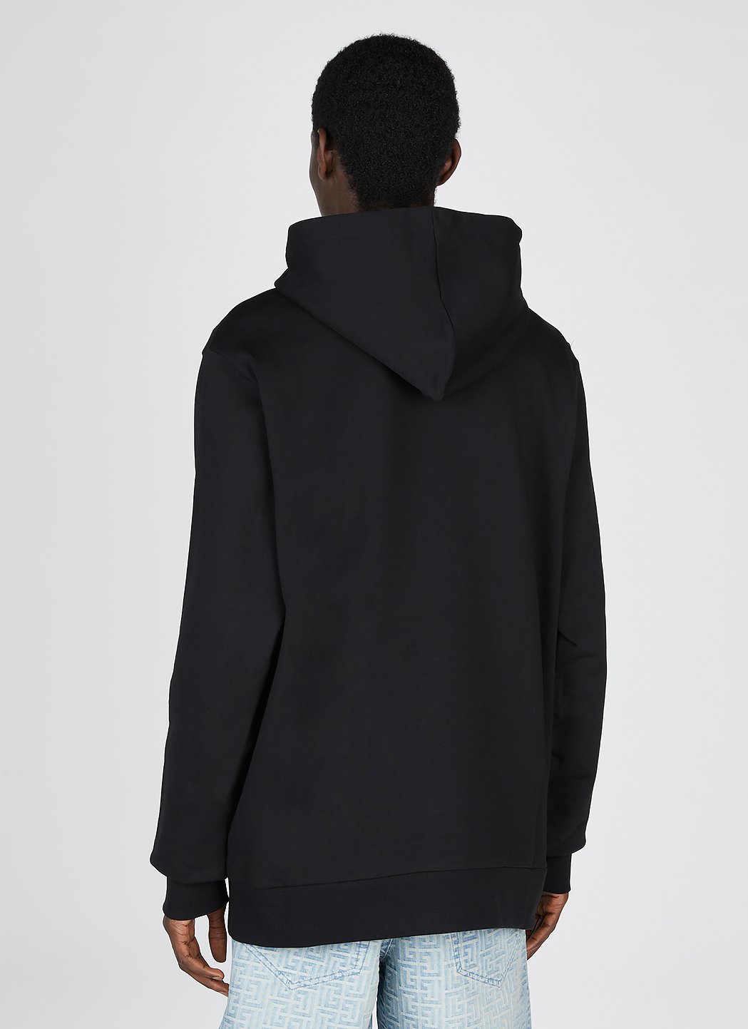 Balmain Men Statue Print Hooded Sweatshirt