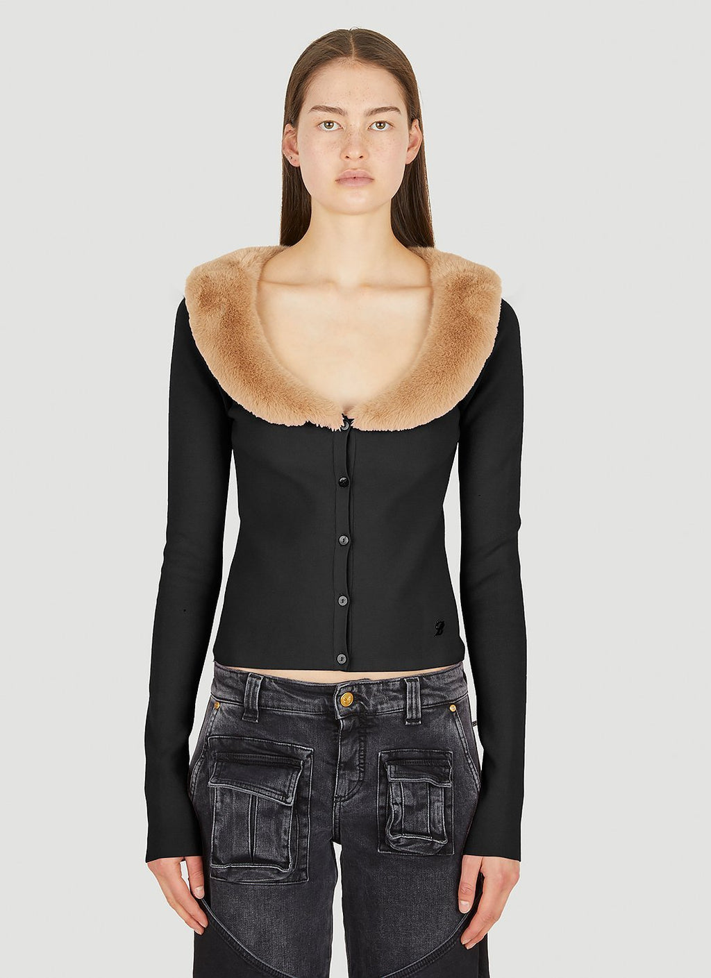 Blumarine Women Faux Fur Trim Cardigan - EZE Fashion®