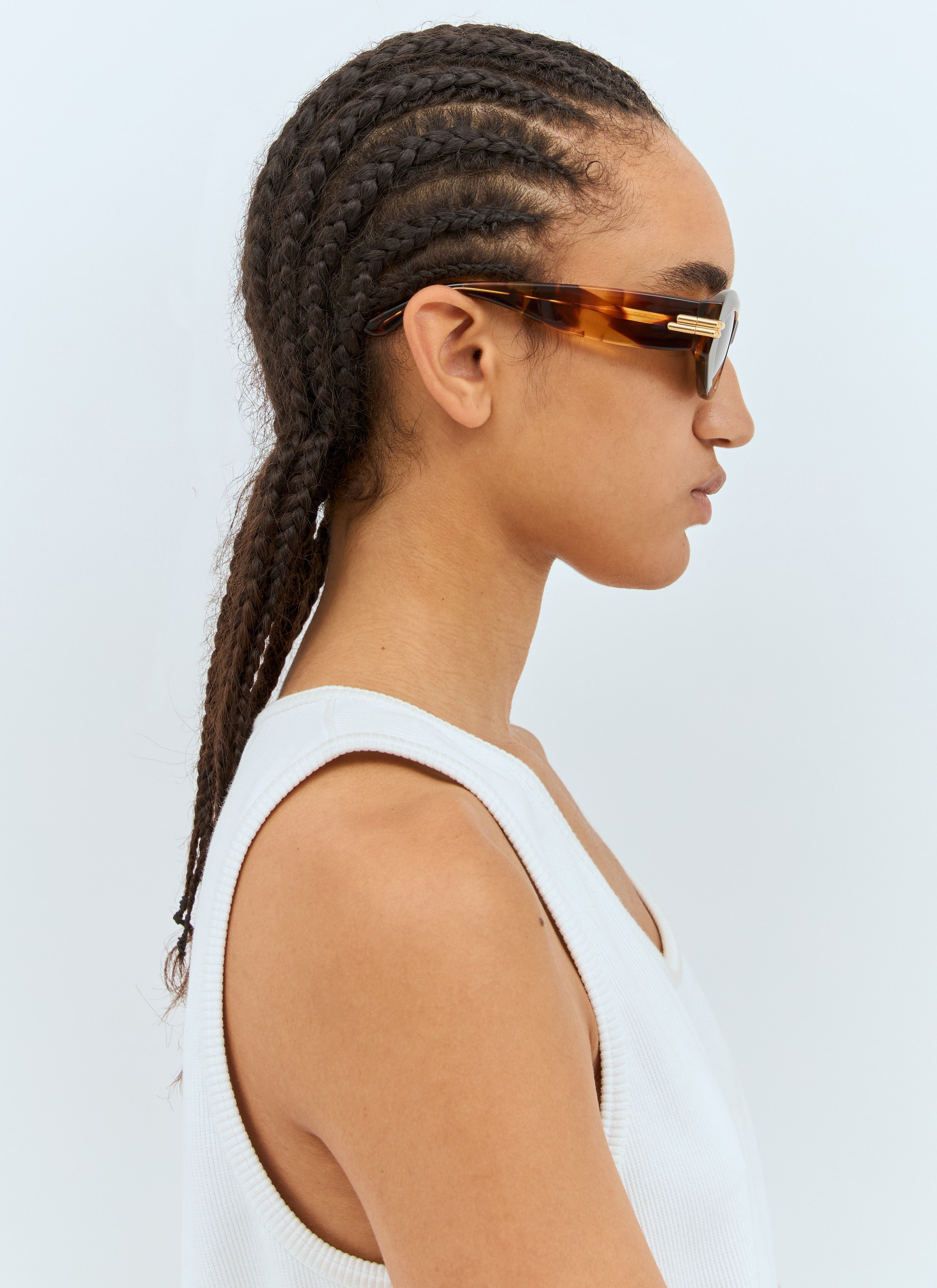 Bottega Veneta Women Mitre Oval Sunglasses