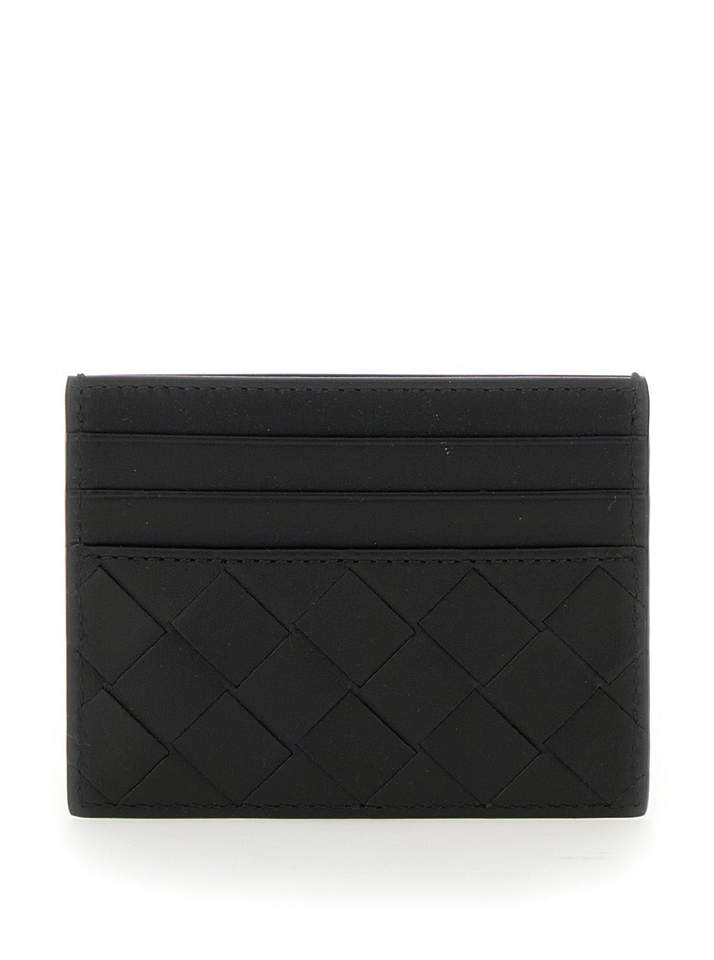 Bottega Veneta Men Black Card Holder With Intrecciato Motif In Leather Man - EZE Fashion®