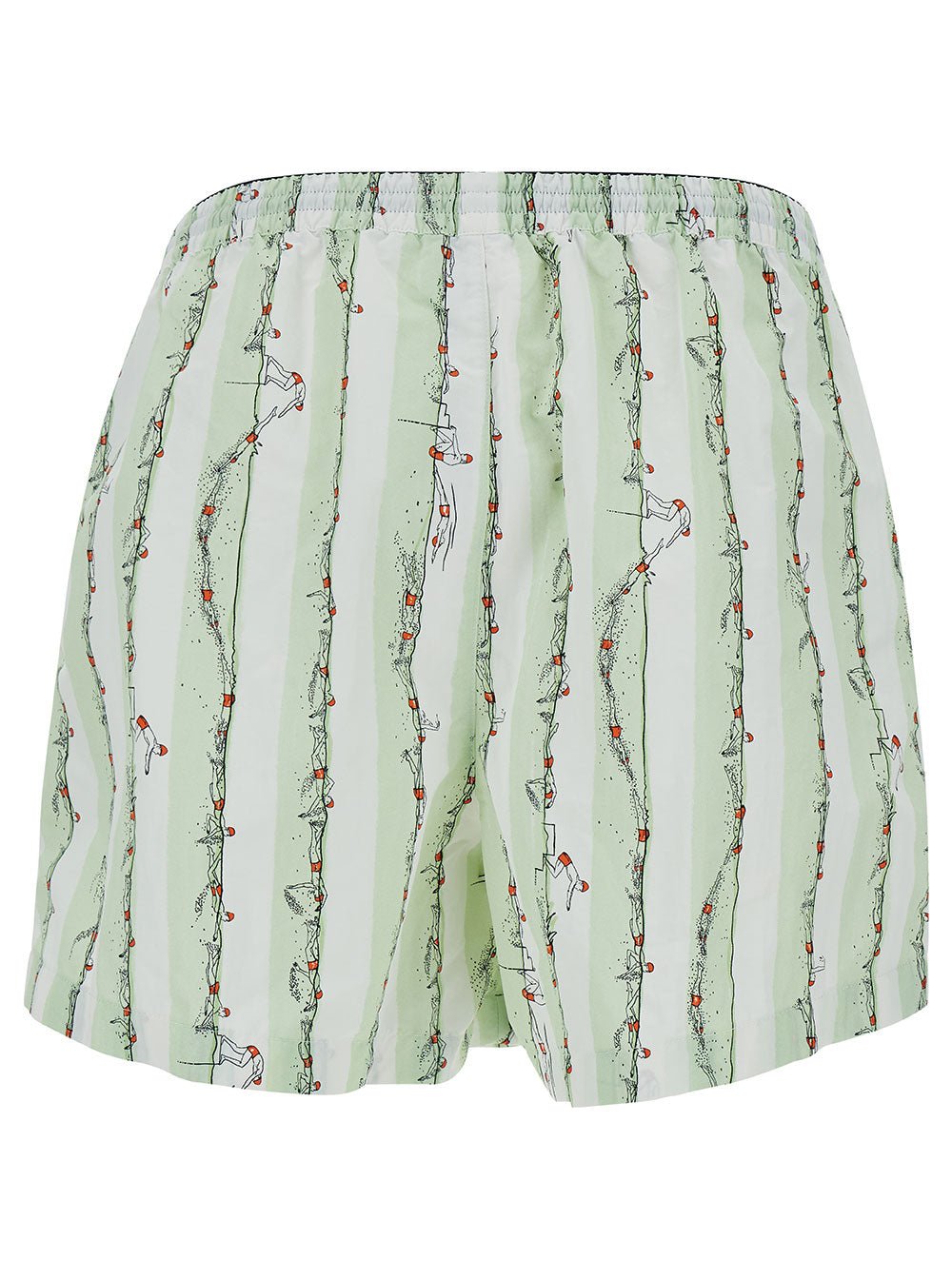 Bottega Veneta Men Green Shorts With All - Over Divers Print In Polyamide Man - EZE Fashion®