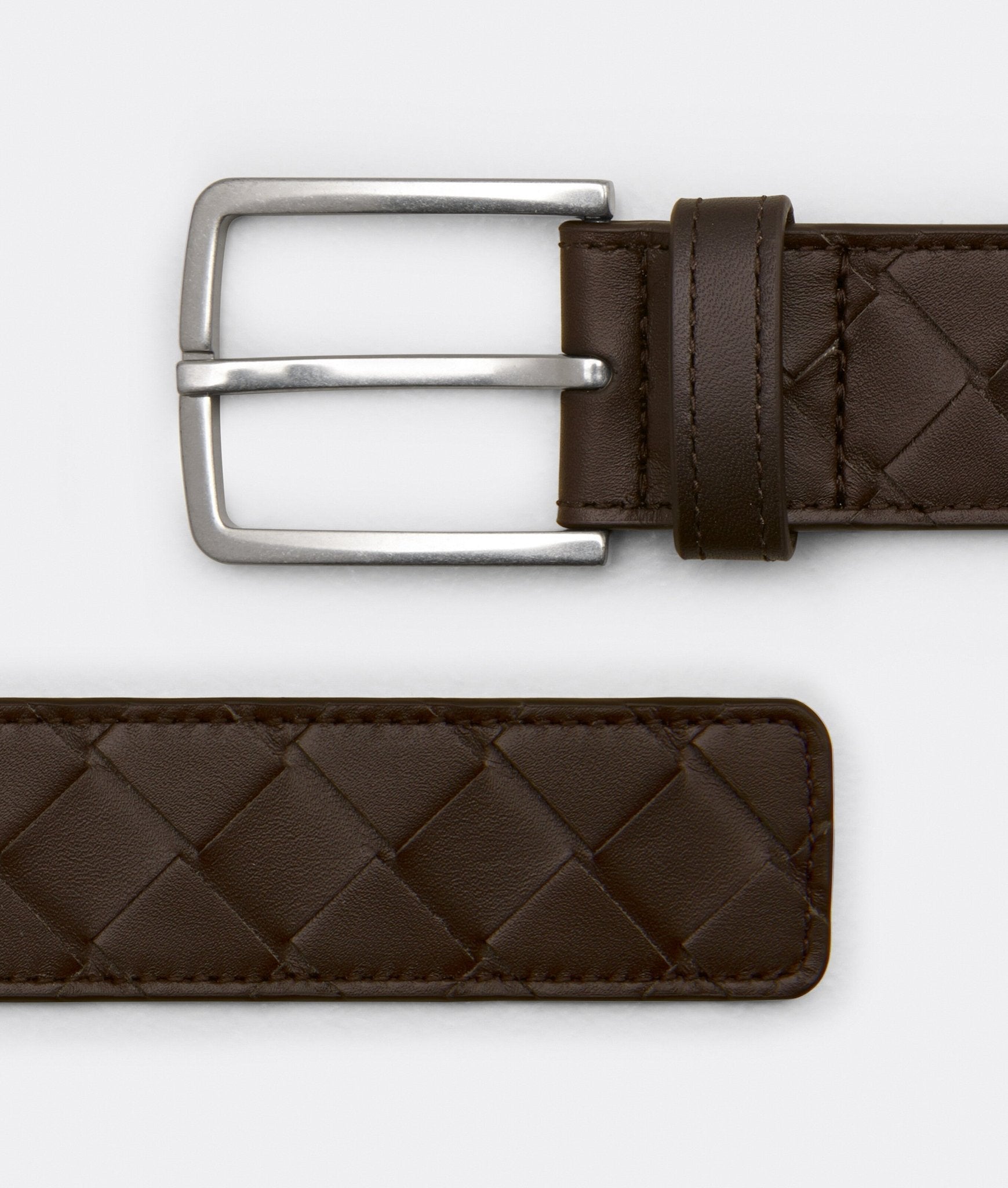 Bottega Veneta Men Intreccio Leather Belt - EZE Fashion®