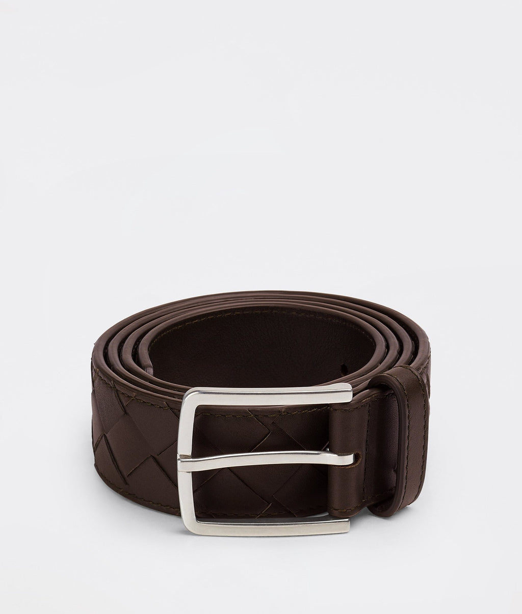 Bottega Veneta Men Intreccio Leather Belt - EZE Fashion®