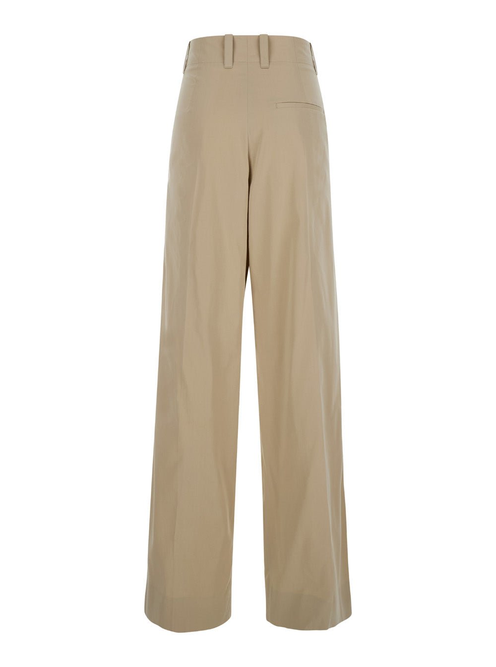 Bottega Veneta Women Beige High - Waisted Pants With Pinces In Cotton Woman - EZE Fashion®