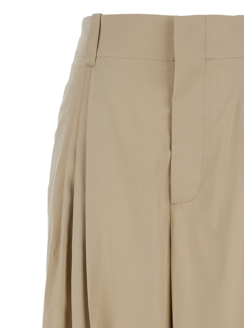 Bottega Veneta Women Beige High - Waisted Pants With Pinces In Cotton Woman - EZE Fashion®
