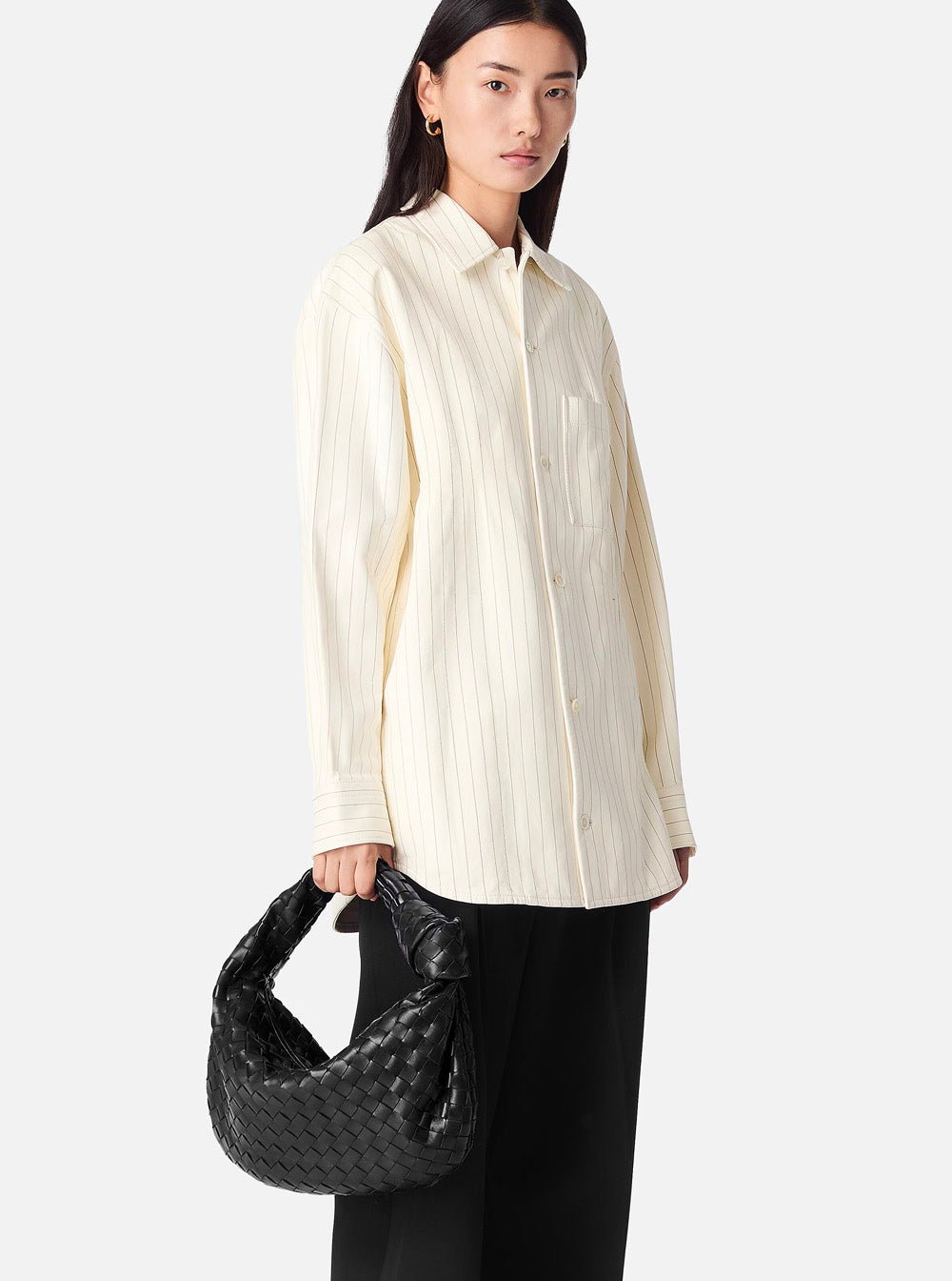 Bottega Veneta Women 'Jodie' Black Small Shoulder Bag With Knot Detail And Intrecciato Motif In Leather Woman - EZE Fashion®