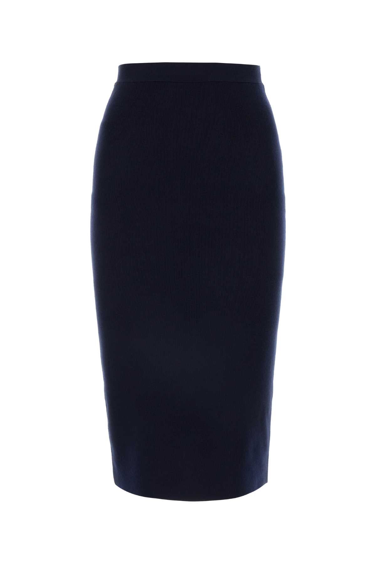 Bottega Veneta Women Midnight Blue Cashmere Blend Skirt - EZE Fashion®