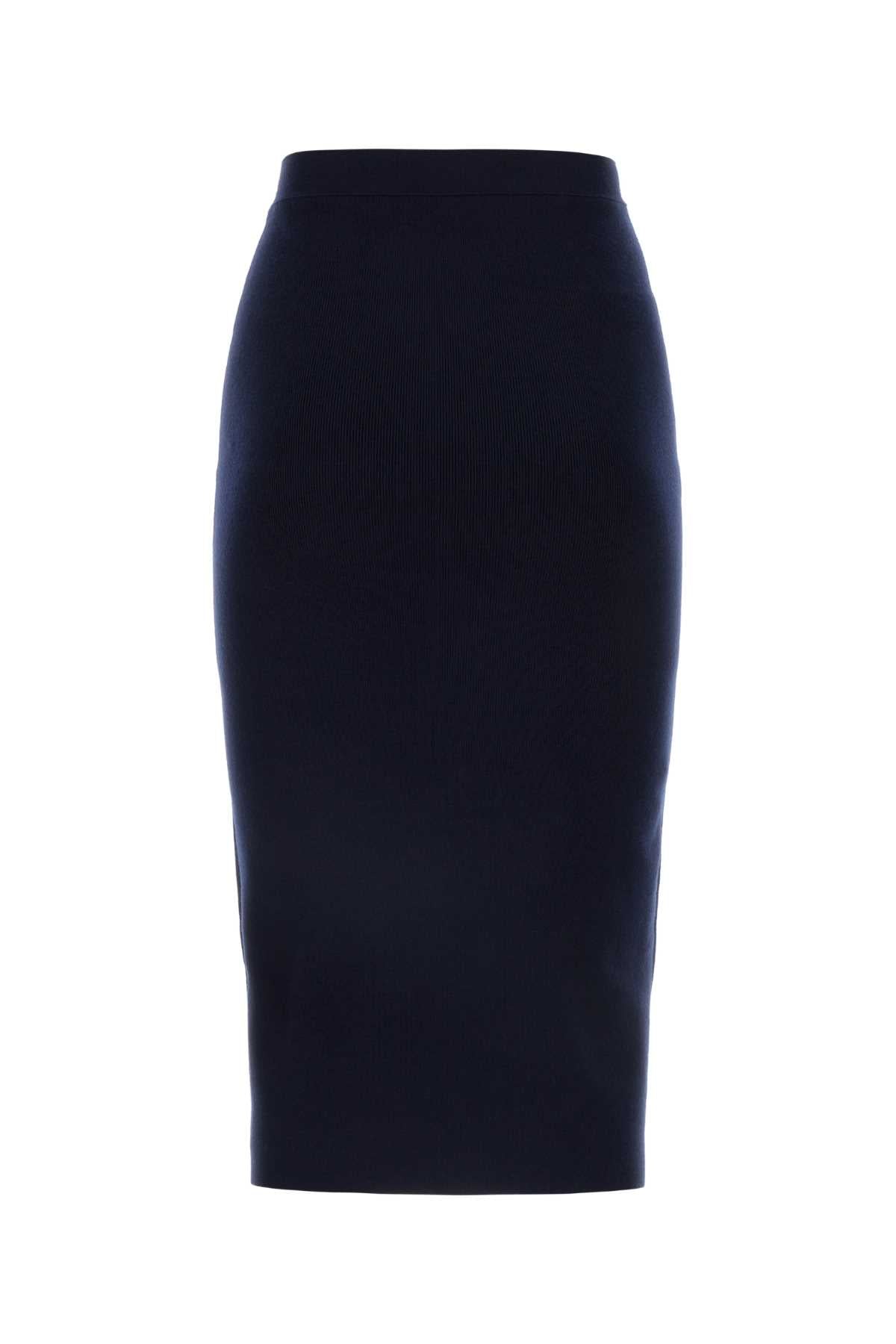 Bottega Veneta Women Midnight Blue Cashmere Blend Skirt - EZE Fashion®