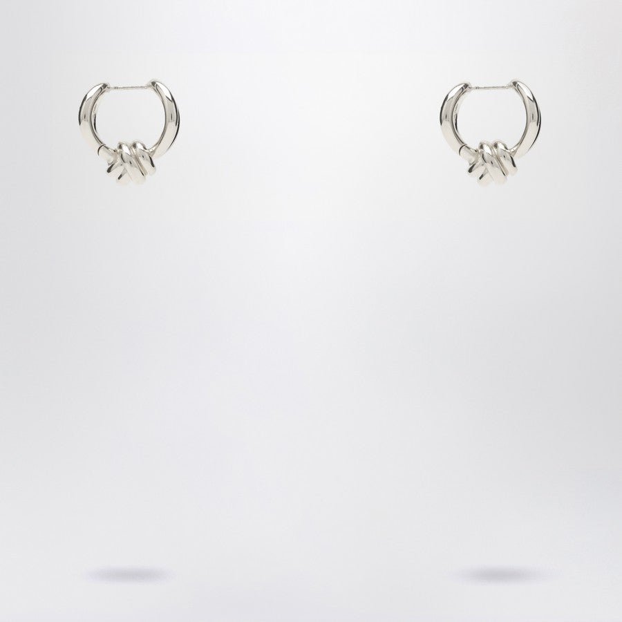 Bottega Veneta Women Silver Earrings With Knot Detail. - EZE Fashion®