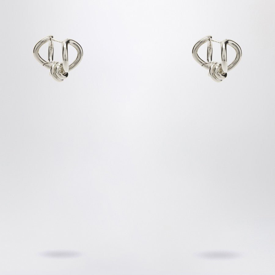 Bottega Veneta Women Silver Earrings With Knot Detail. - EZE Fashion®
