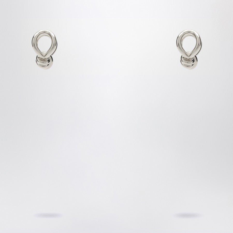 Bottega Veneta Women Silver Earrings With Knot Detail. - EZE Fashion®