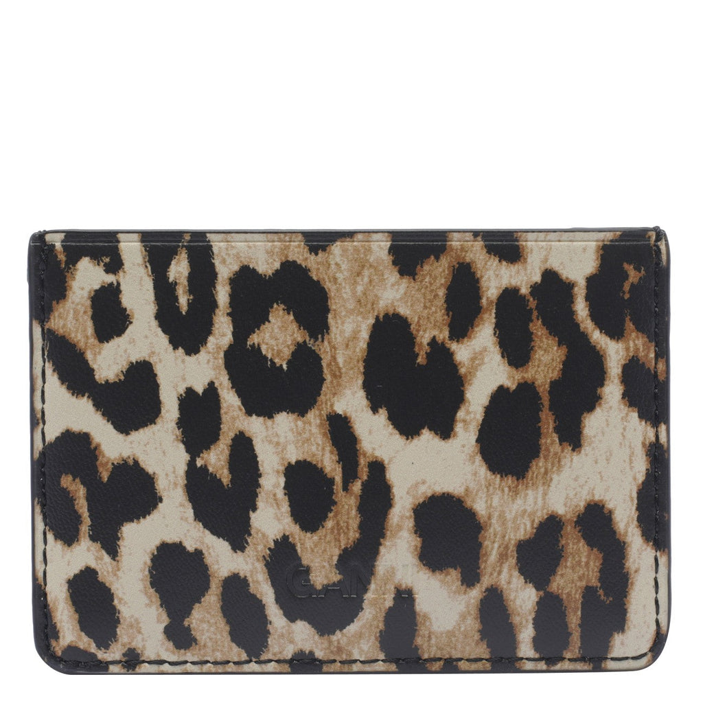 Ganni Women Bou Leopard Cards Holder