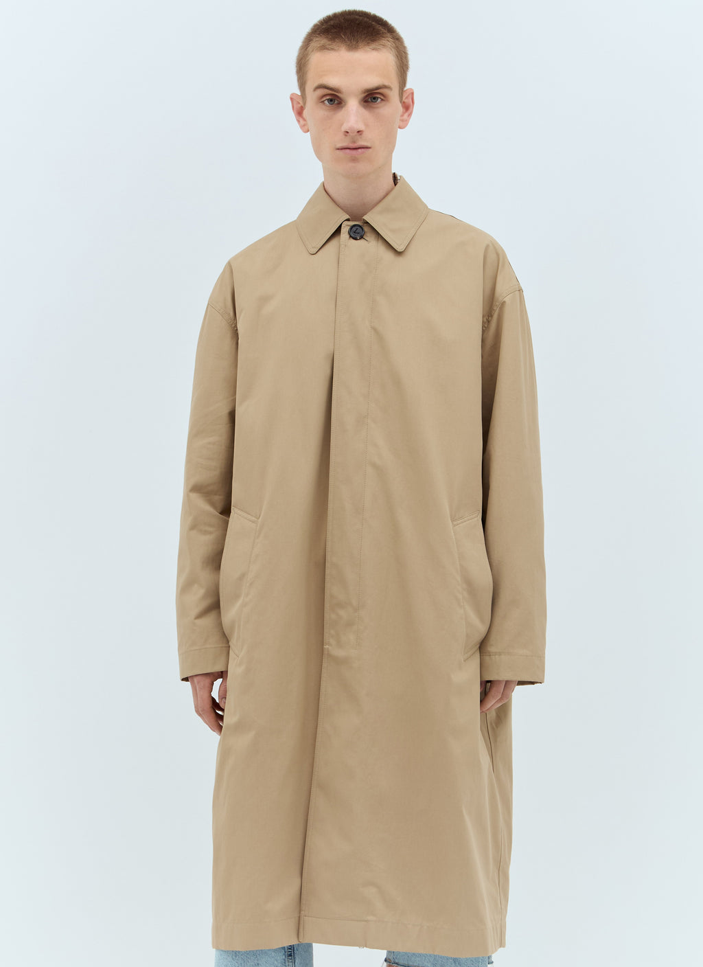 Bottega Veneta Men Cotton Twill Trench Coat