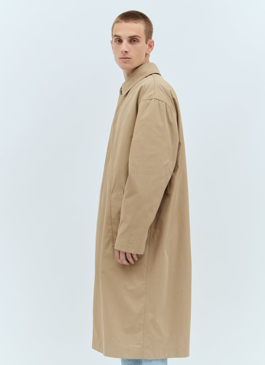 Bottega Veneta Men Cotton Twill Trench Coat