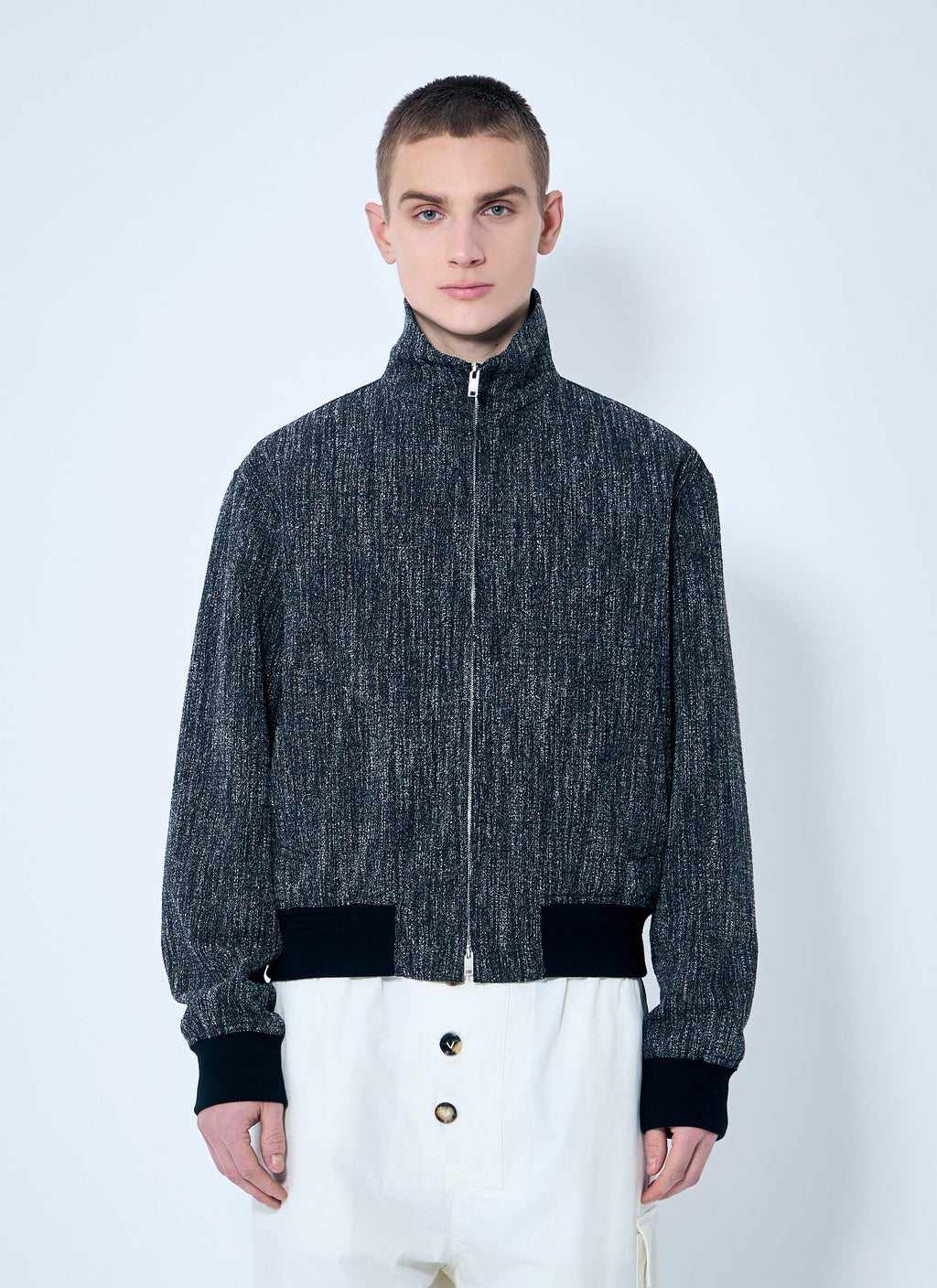 Bottega Veneta Men Fleck Zip-Up Jacket