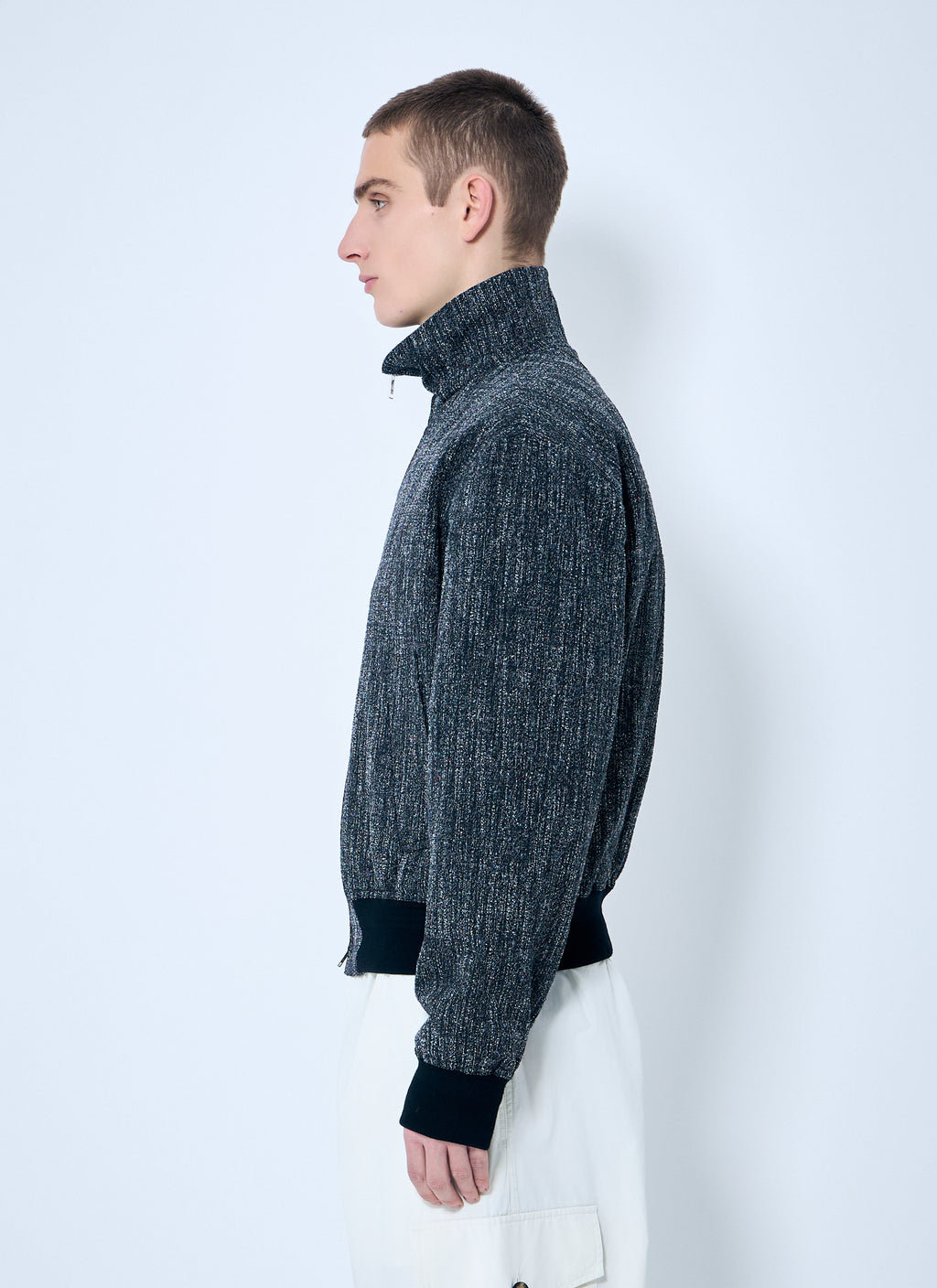 Bottega Veneta Men Fleck Zip-Up Jacket