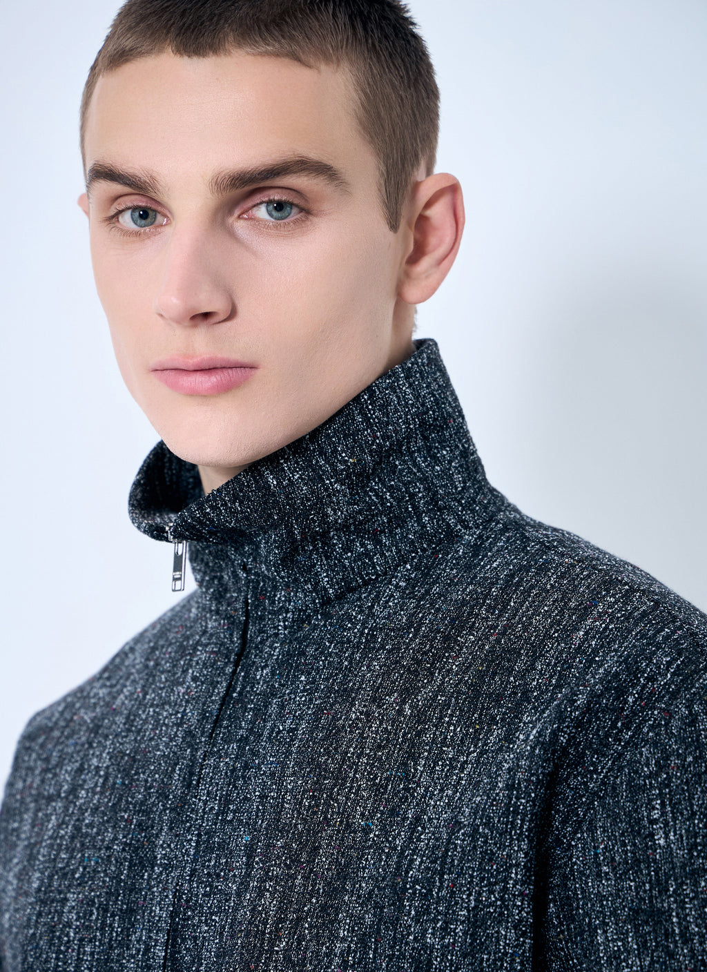 Bottega Veneta Men Fleck Zip-Up Jacket