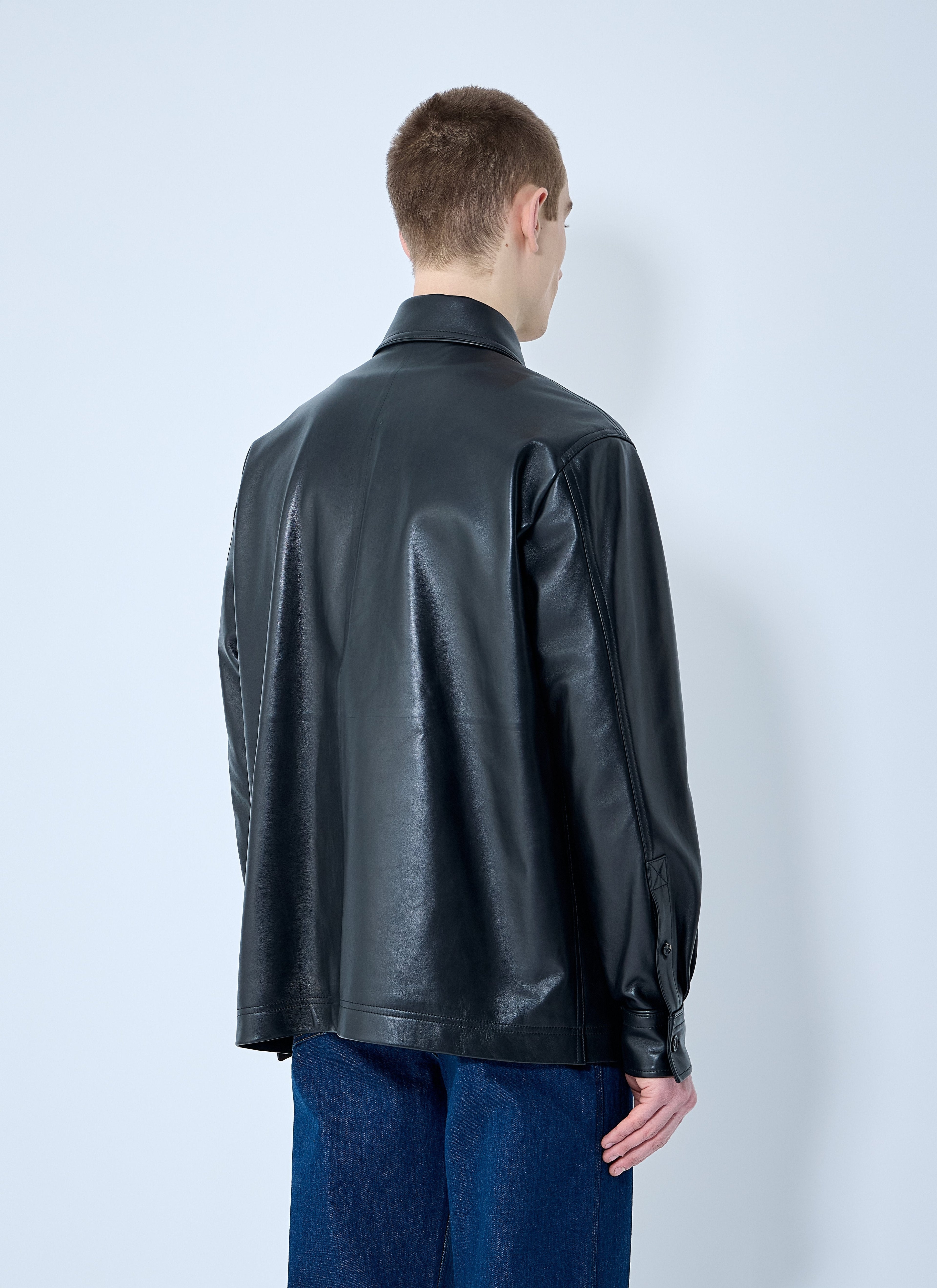 Bottega Veneta Men Leather Pyjama Shirt